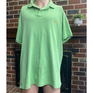 POLO By RALPH LAUREN Shirt Mens Size XL Green Custom Fit Short Sleeve Cotton